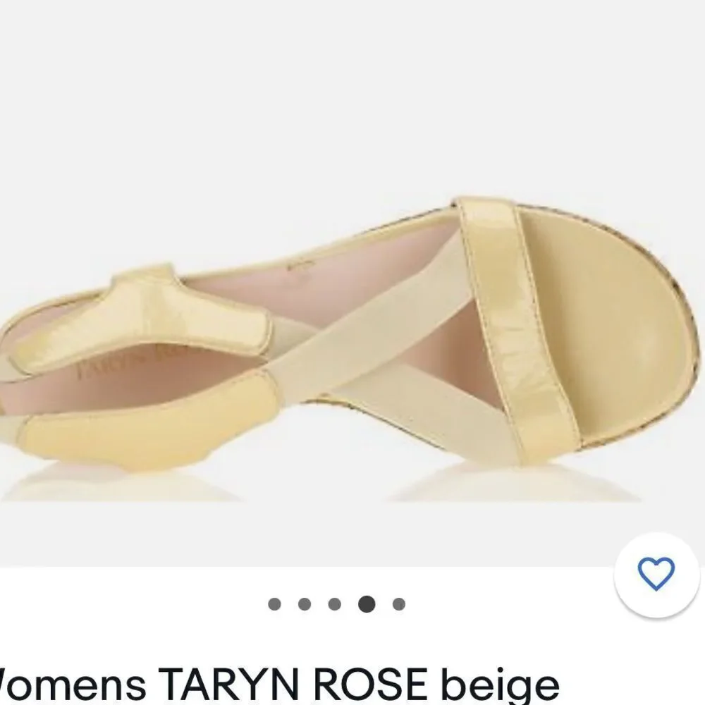 Taryn rose nieve sz 10 beige sling back tan cork wedge sandals /heels